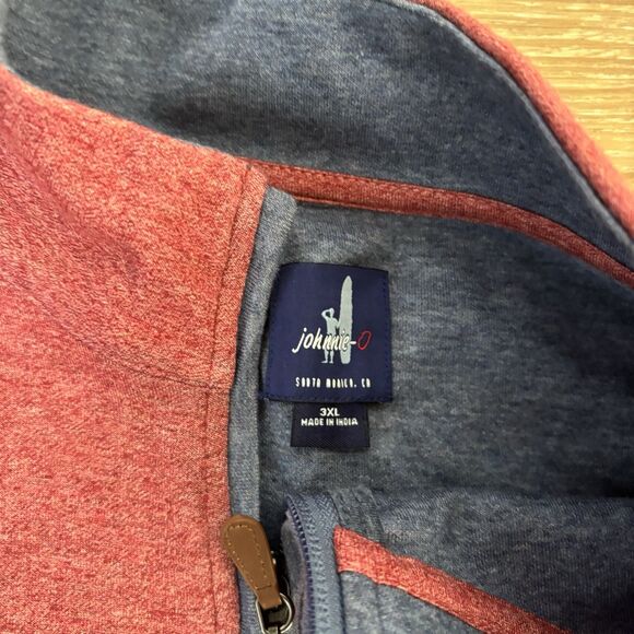 Johnnie O Pullover Mens Size 3XL Malibu Red Sully Quarter Zip Performance Shirt - Picture 2 of 7